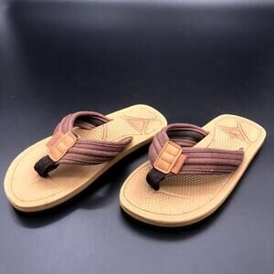 Air Balance Brown & Tan Flip Flop Sandals, Little Kid's Size 13/EUR 31